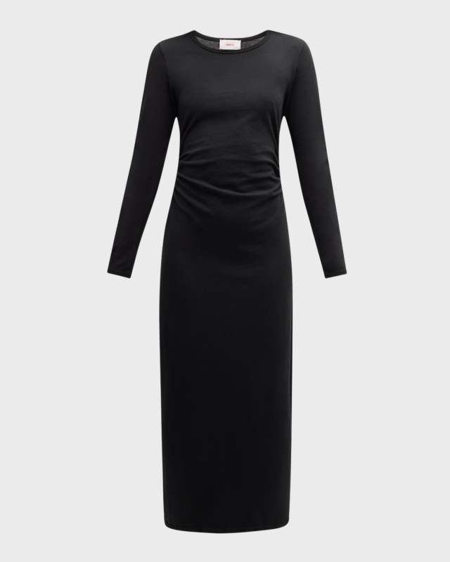 Wiley Ruched Cotton Midi Dress